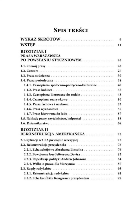 Oblicza Ameryki Stany Zjednoczone w świetle prasy warszawskiej z lat 1865 - 1877 Oblicza Ameryki Stany Zjednoczone w świetle prasy warszawskiej z lat 1865 - 1877