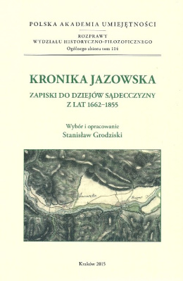 Kronika Jazowska. Zapiski do dziejów sądecczyzny z lat 1662-1855