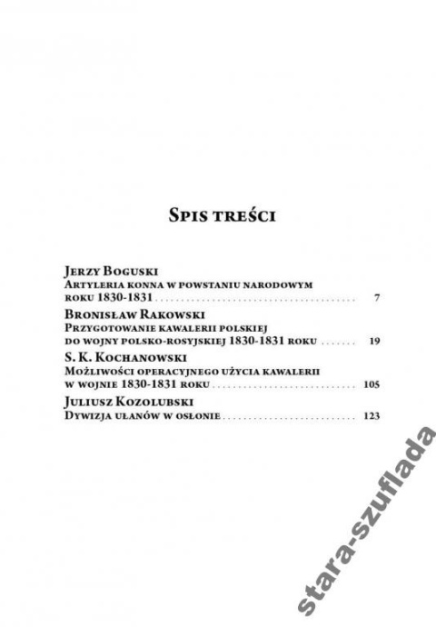 Kawaleria w Powstaniu Listopadowym. Studia Kawaleria w Powstaniu Listopadowym. Studia
