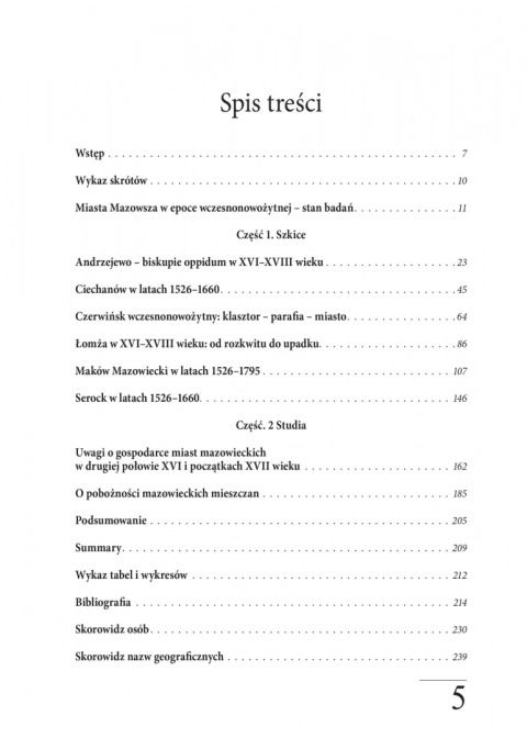 Miasta mazowieckie XVI-XVIII wieku. Szkice i studia Miasta mazowieckie XVI-XVIII wieku. Szkice i studia