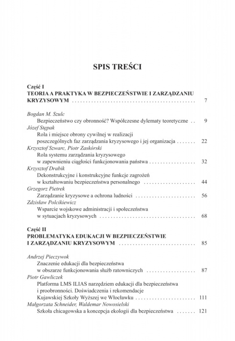 Problemy bezpieczeństwa i zarządzania kryzysowego, tom II Problemy bezpieczeństwa i zarządzania kryzysowego, tom II
