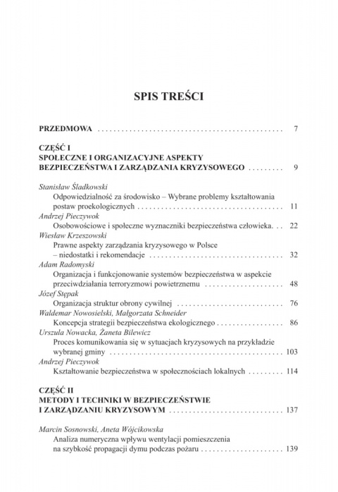 Problemy bezpieczeństwa i zarządzania kryzysowego, tom I Problemy bezpieczeństwa i zarządzania kryzysowego, tom I
