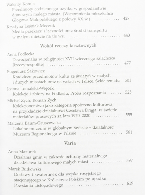 Małe miasta. Kultura materialna (tom XXXI) Małe miasta. Kultura materialna (tom XXXI)