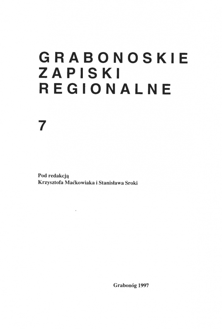 Grabonoskie Zapiski Regionalne nr 7