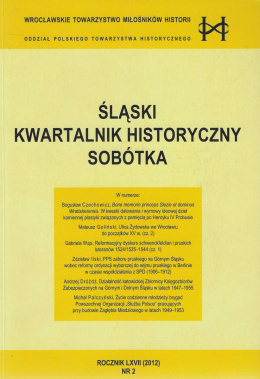 Śląski Kwartalnik Historyczny Sobótka, Rocznik LXVII (2012) nr 2