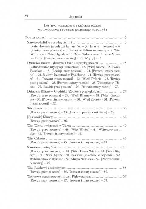 Lustracja Województw Wielkopolskich i Kujawskich 1789 Część I. Województwo kaliskie Lustracja Województw Wielkopolskich i Kujawskich 1789 Część I. Województwo kaliskie