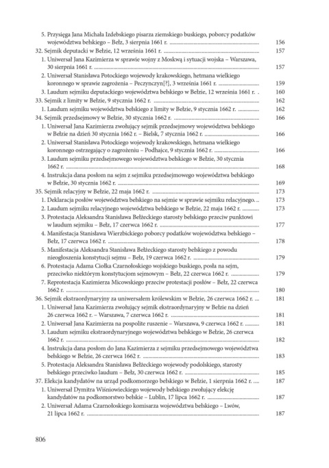 Akta sejmikowe województwa bełskiego. Lata 1656-1695 Akta sejmikowe województwa bełskiego. Lata 1656-1695