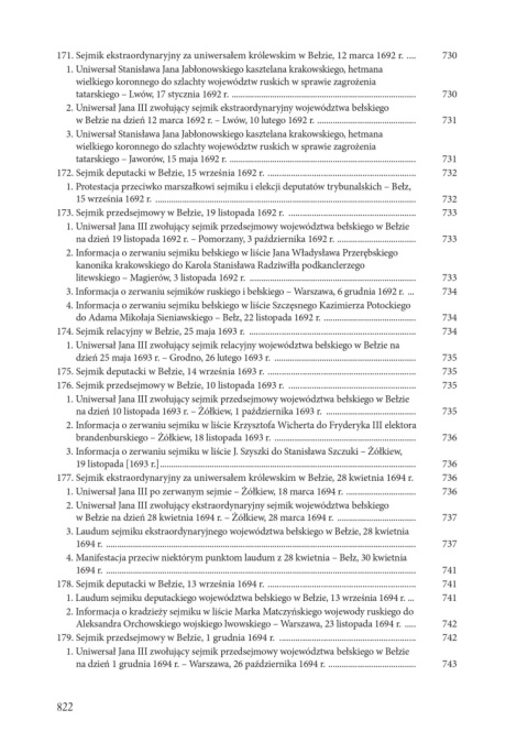 Akta sejmikowe województwa bełskiego. Lata 1656-1695 Akta sejmikowe województwa bełskiego. Lata 1656-1695