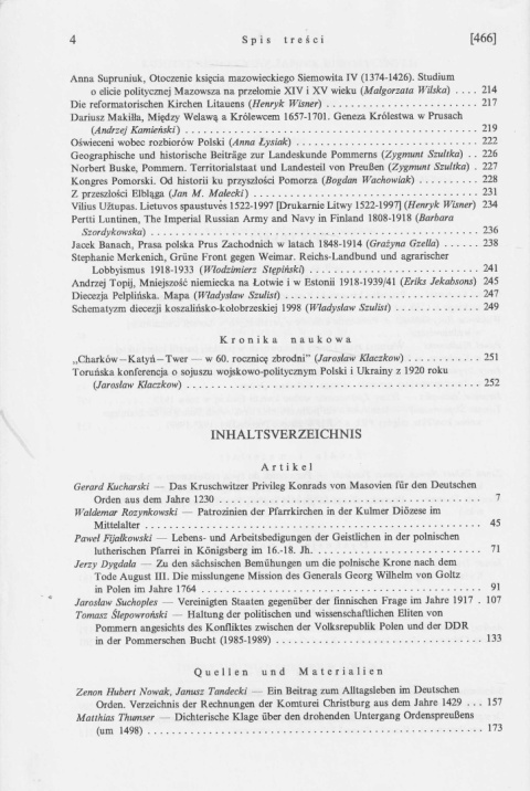 Zapiski Historyczne poświęcone historii Pomorza i krajów bałtyckich, tom LXV, rok 2000, zeszyt 3-4 Zapiski Historyczne poświęcone historii Pomorza i krajów bałtyckich, tom LXV, rok 2000, zeszyt 3-4
