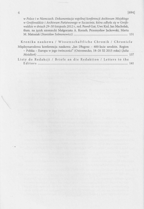 Zapiski Historyczne poświęcone historii Pomorza i krajów bałtyckich, tom LXXX, rok 2015, zeszyt 4 Zapiski Historyczne poświęcone historii Pomorza i krajów bałtyckich, tom LXXX, rok 2015, zeszyt 4