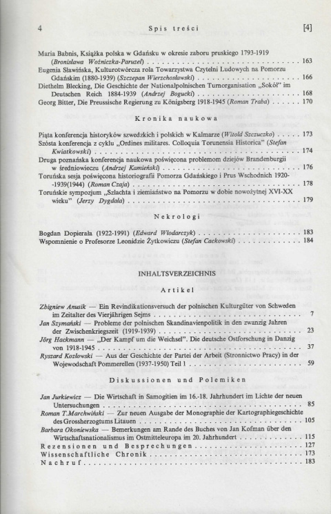 Zapiski Historyczne poświęcone historii Pomorza i krajów bałtyckich, tom LVIII, rok 1993, zeszyt 1 Zapiski Historyczne poświęcone historii Pomorza i krajów bałtyckich, tom LVIII, rok 1993, zeszyt 1
