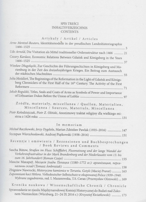 Zapiski historyczne poświęcone historii Pomorza i krajów bałtyckich, tom LXXXII, rok 2017, zeszyt 1 Zapiski historyczne poświęcone historii Pomorza i krajów bałtyckich, tom LXXXII, rok 2017, zeszyt 1