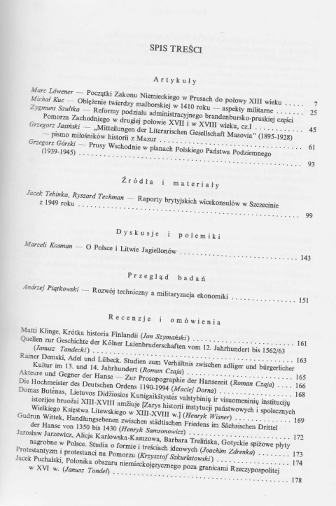 Zapiski historyczne poświęcone historii Pomorza i krajów bałtyckich, tom LXV, rok 2000, zeszyt 1 Zapiski historyczne poświęcone historii Pomorza i krajów bałtyckich, tom LXV, rok 2000, zeszyt 1