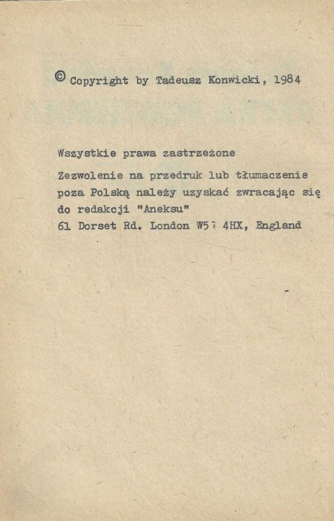 Rzeka podziemna. Tadeusz Konwicki Rzeka podziemna. Tadeusz Konwicki