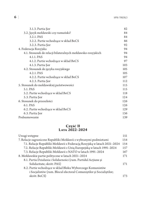Wojna o Mołdawię. Mołdawskie partie polityczne i ich liderzy w latach 2020 - 2024