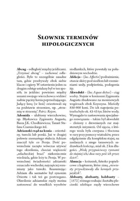 Słownik terminów hipologicznych używanych w Polsce XVI-XVII w. Słownik terminów hipologicznych używanych w Polsce XVI-XVII w.